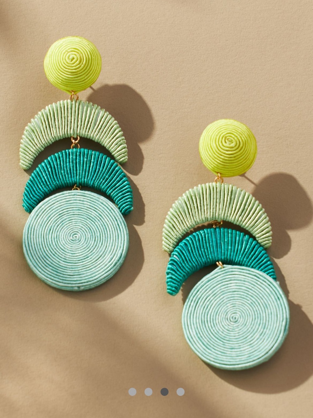 NWT Anthropologie Raffia Tiered Drop Earrings